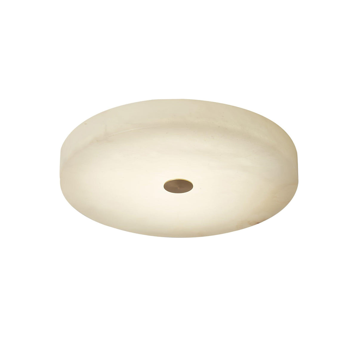 Alabaster Flush Mount Ceiling Light with Gold Detail