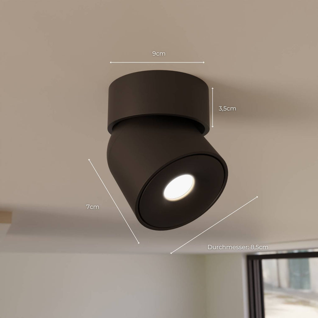 Minimalist Rotating Head Ceiling Light, 2700K, CRI 90+