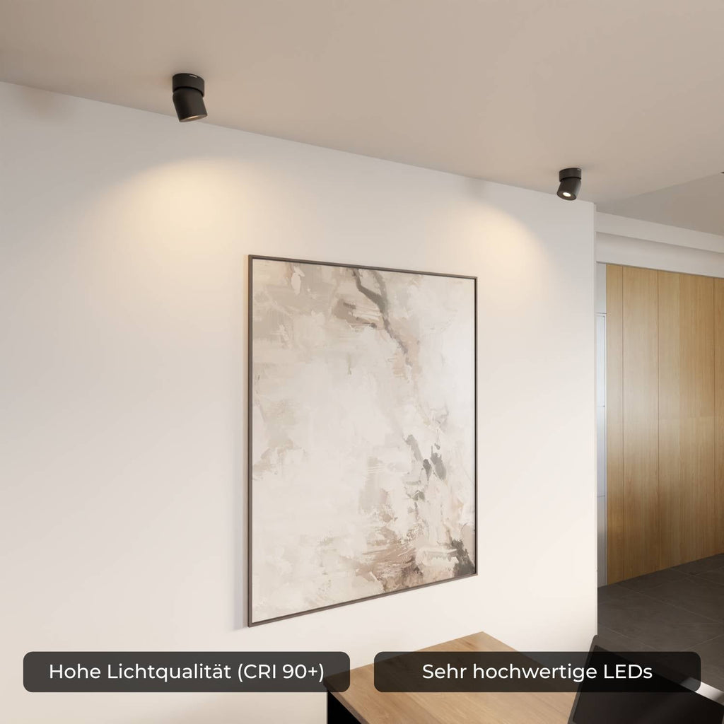 Minimalist Rotating Head Ceiling Light, 2700K, CRI 90+