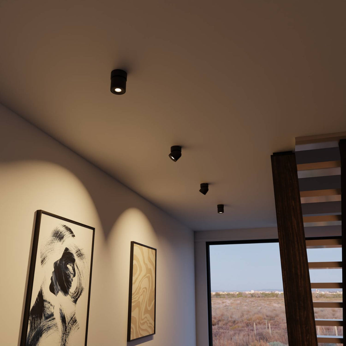 Minimalist Rotating Head Ceiling Light, 2700K, CRI 90+