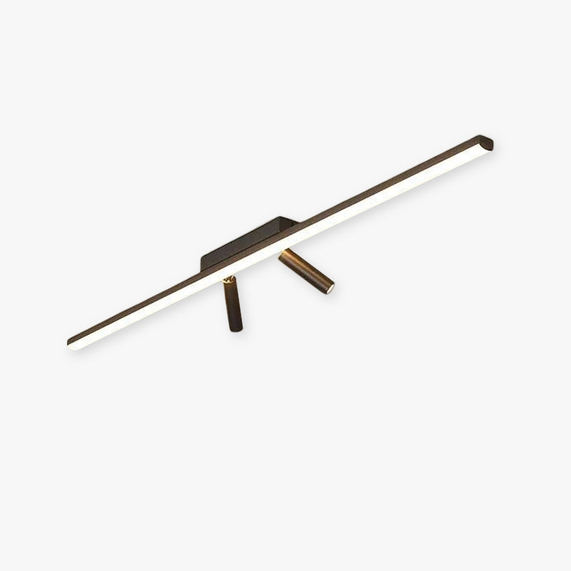 Linear LED Ceiling Light with Two Adjustable Spotlights