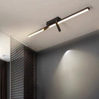 Linear LED Ceiling Light with Two Adjustable Spotlights