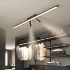 Linear LED Ceiling Light with Two Adjustable Spotlights