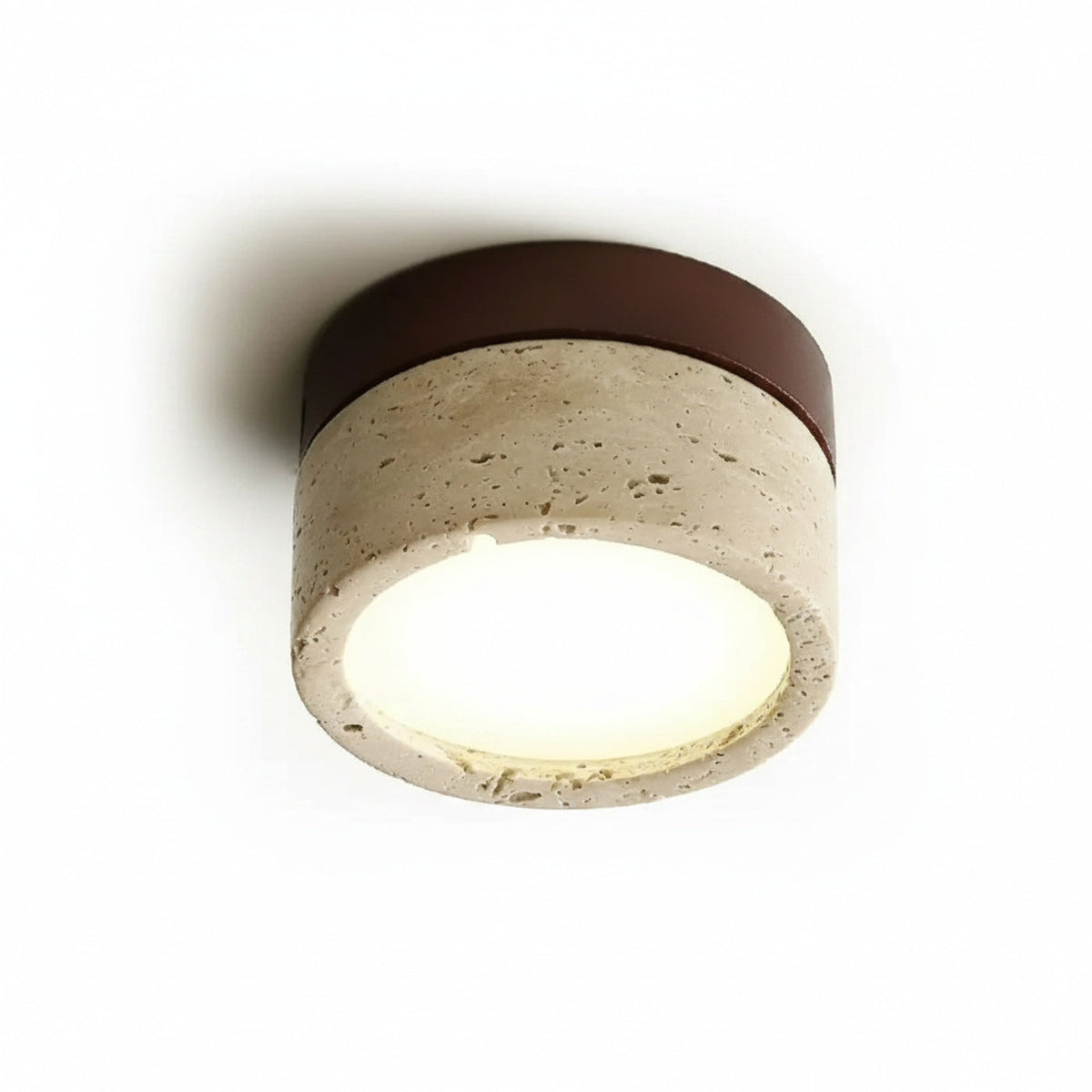 Minimalist Travertine Stone Ceiling Light, 7W, 3000K