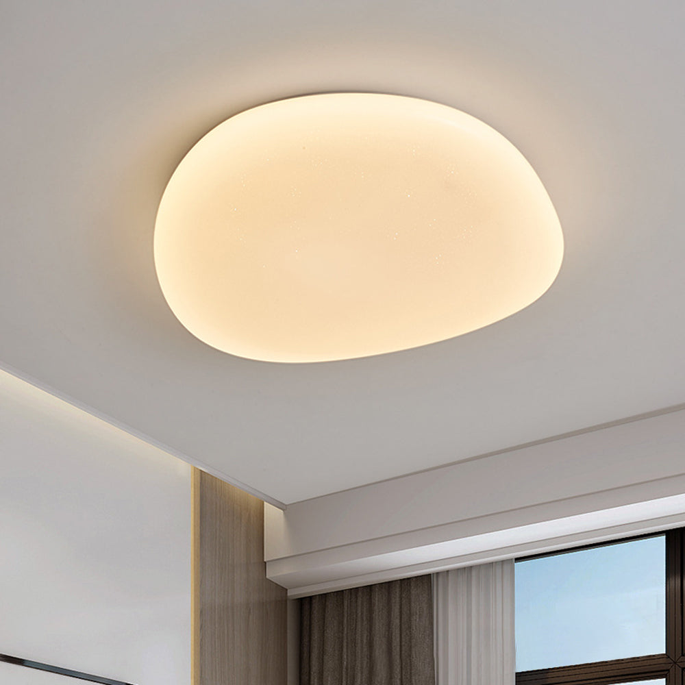 Pebble-Shaped Ceiling Light with Organic Diffuser, Integrated LED