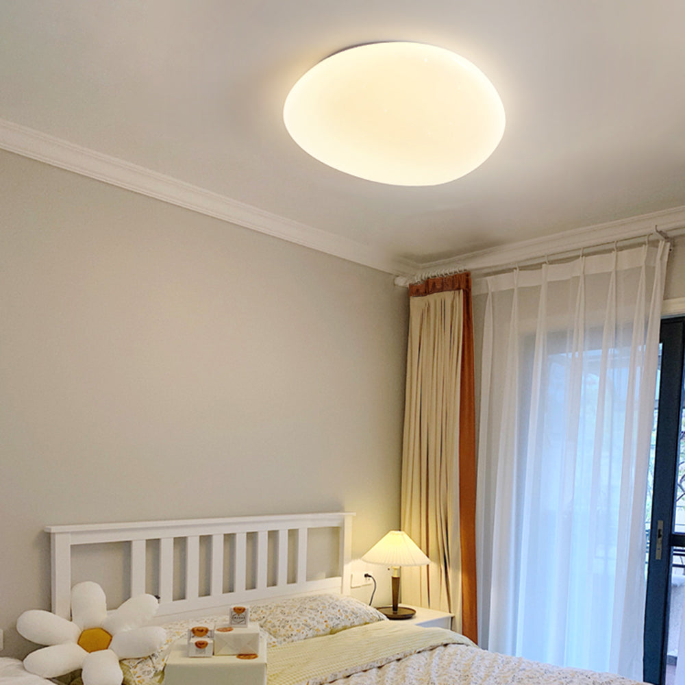 Pebble-Shaped Ceiling Light with Organic Diffuser, Integrated LED