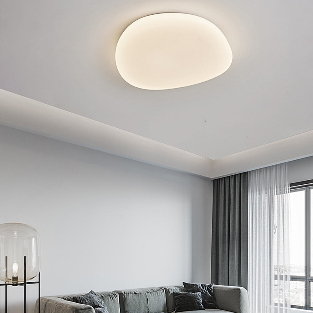 Pebble-Shaped Ceiling Light with Organic Diffuser, Integrated LED