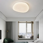 Pebble-Shaped Ceiling Light with Organic Diffuser, Integrated LED