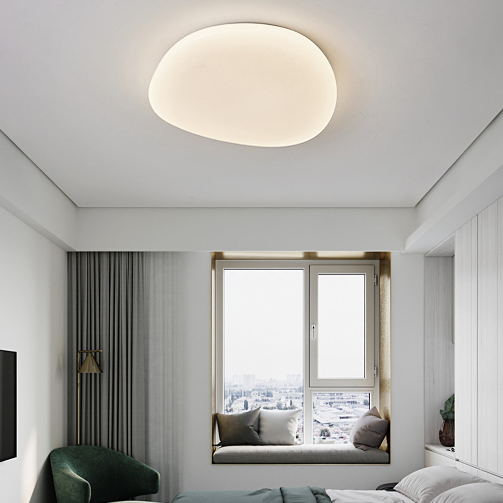 Pebble-Shaped Ceiling Light with Organic Diffuser, Integrated LED