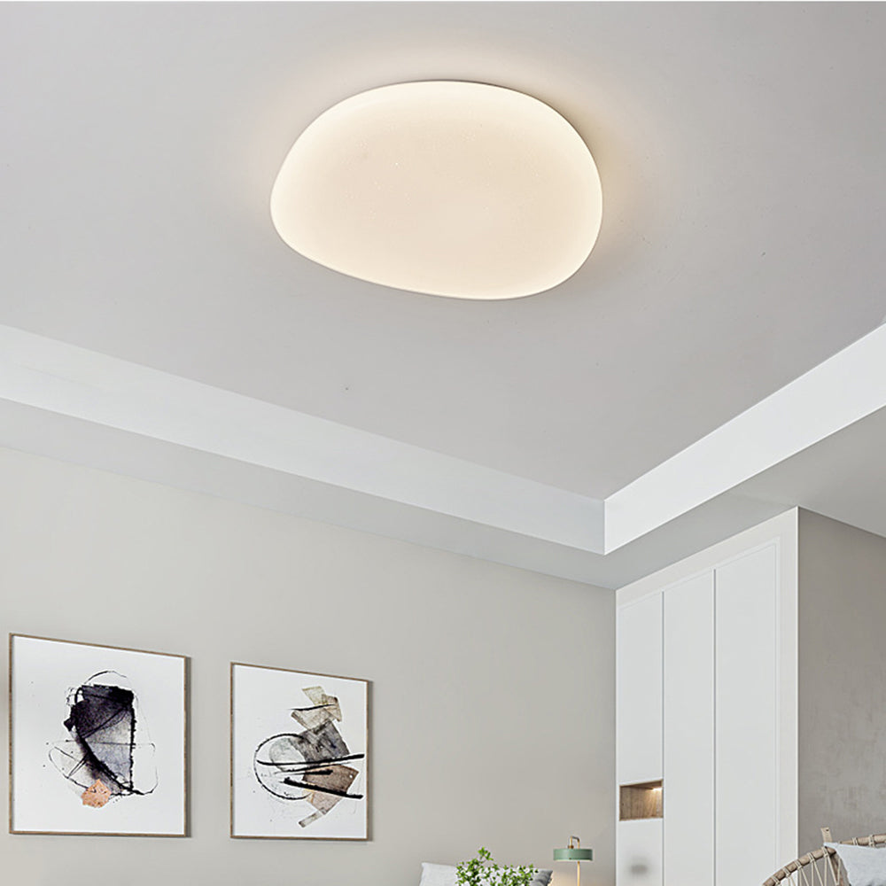 Pebble-Shaped Ceiling Light with Organic Diffuser, Integrated LED