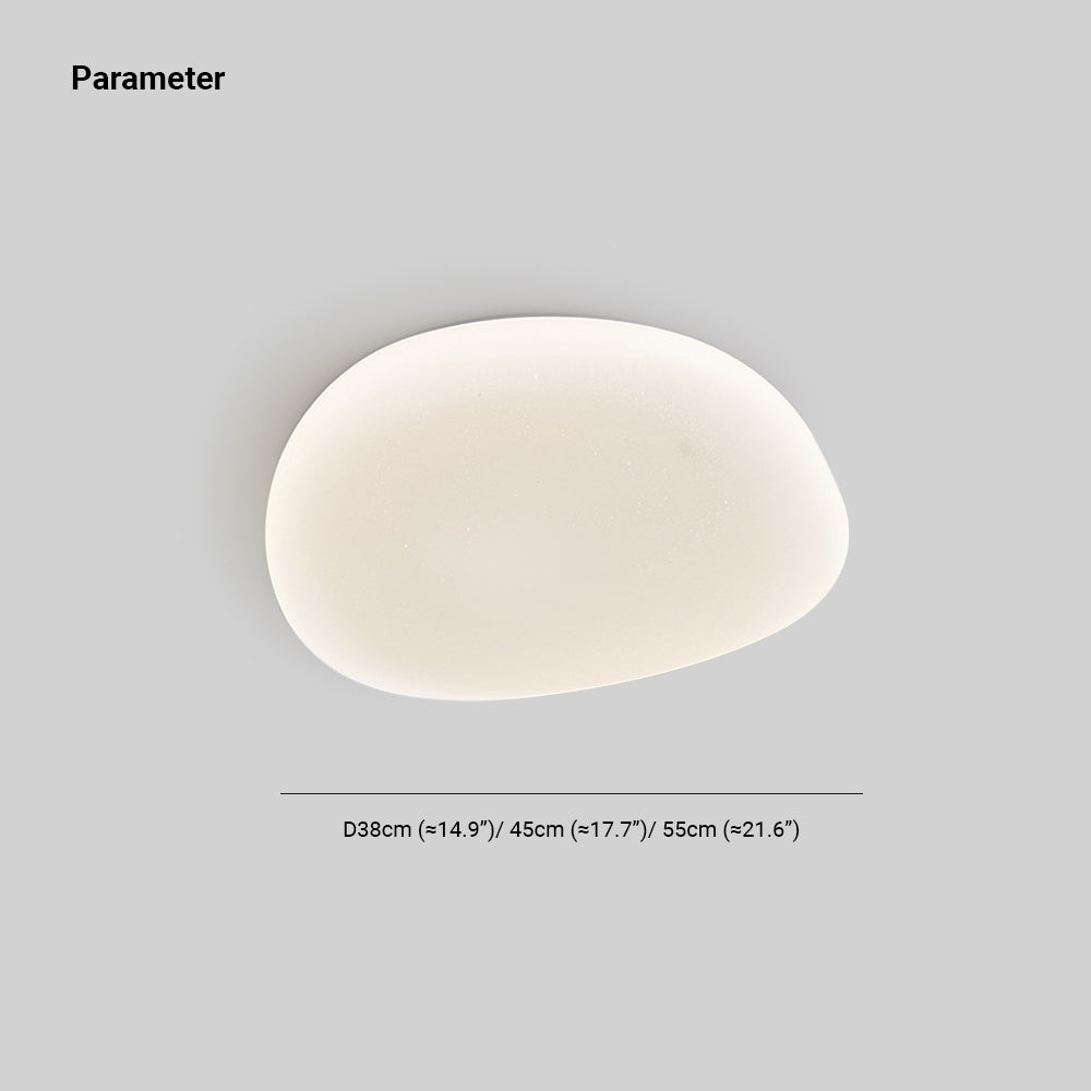 Pebble-Shaped Ceiling Light with Organic Diffuser, Integrated LED
