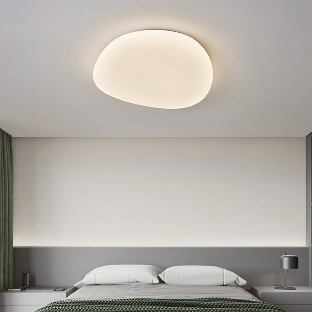 Pebble-Shaped Ceiling Light with Organic Diffuser, Integrated LED