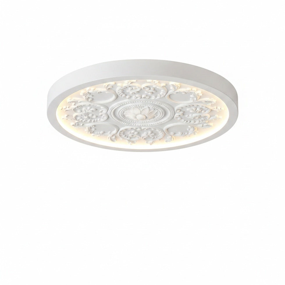 Ornate Flush Mount LED Ceiling Light with Remote Dimming