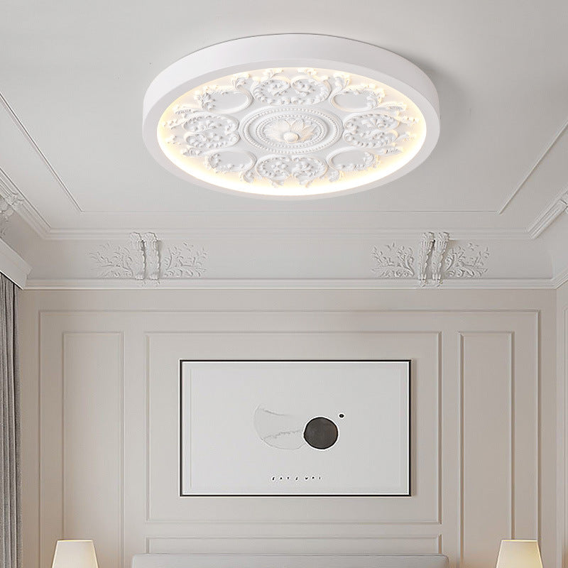 Ornate Flush Mount LED Ceiling Light with Remote Dimming