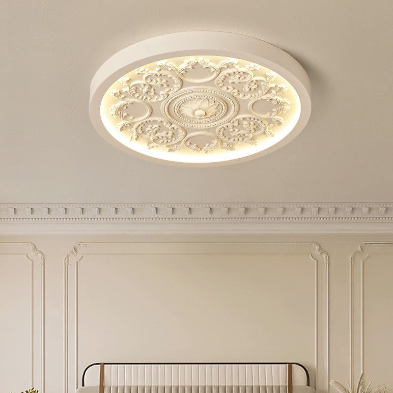Ornate Flush Mount LED Ceiling Light with Remote Dimming