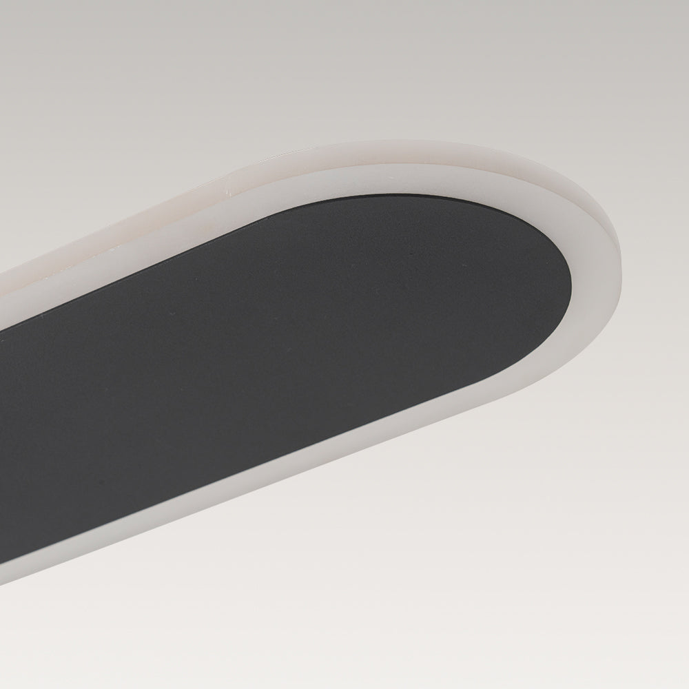 Minimalist Linear Oval LED Ceiling Light, Dimmable 1500lm