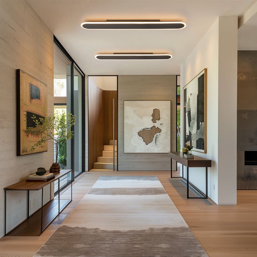 Minimalist Linear Oval LED Ceiling Light, Dimmable 1500lm