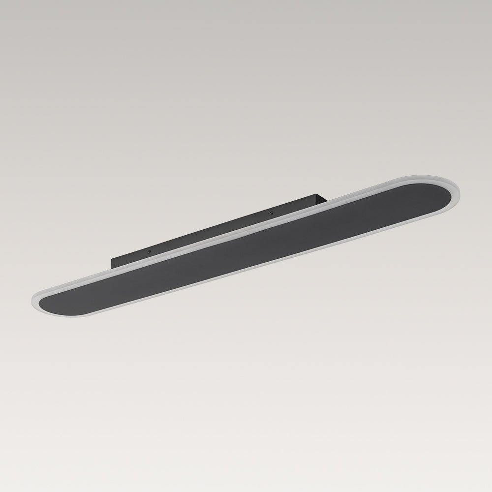 Minimalist Linear Oval LED Ceiling Light, Dimmable 1500lm
