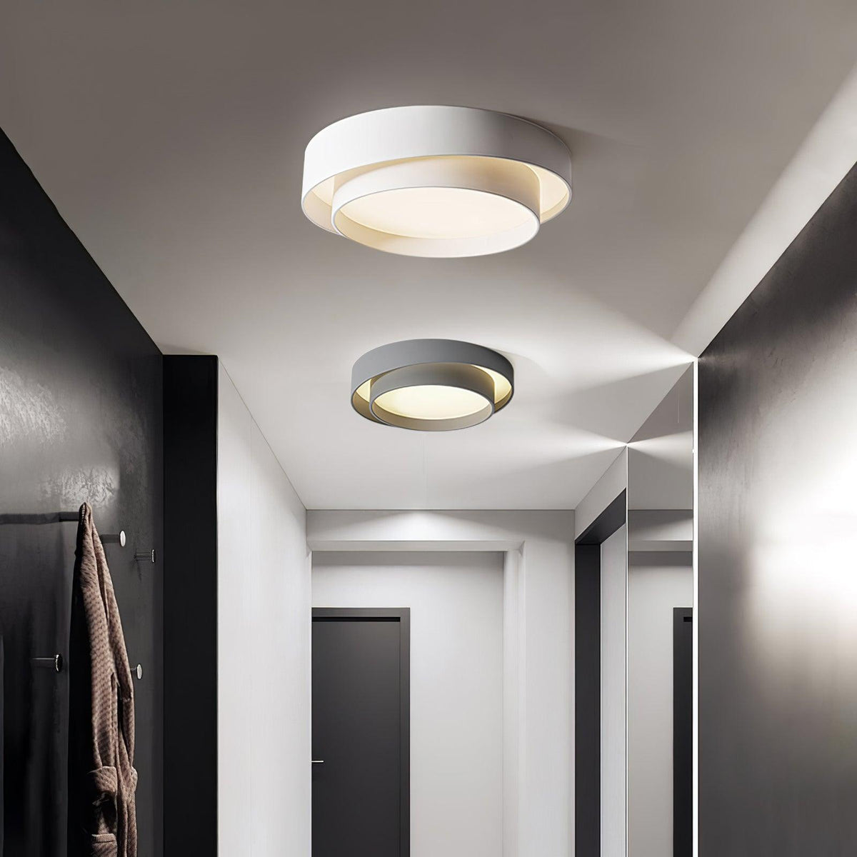 Double Ring Ceiling Light with Remote Dimming, 40 to 60 cm