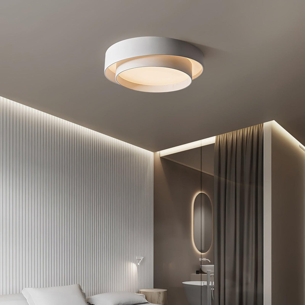 Double Ring Ceiling Light with Remote Dimming, 40 to 60 cm
