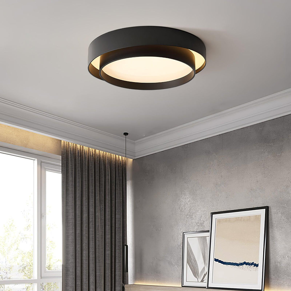 Double Ring Ceiling Light with Remote Dimming, 40 to 60 cm