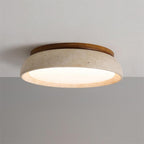 Travertine Ceiling Light with Wood Mount, IP44