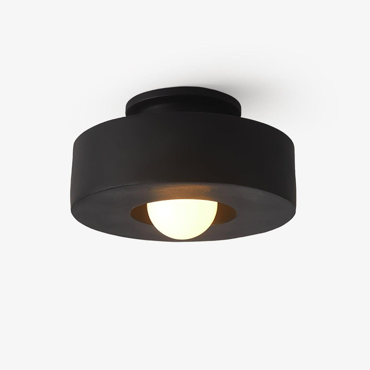 Modernist Resin Ceiling Light with Stepped Cylinder Shade