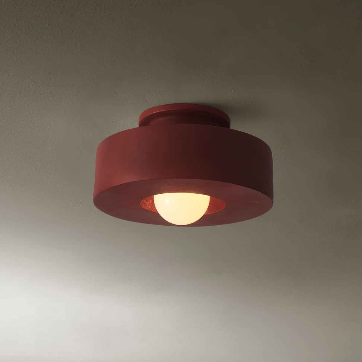 Modernist Resin Ceiling Light with Stepped Cylinder Shade