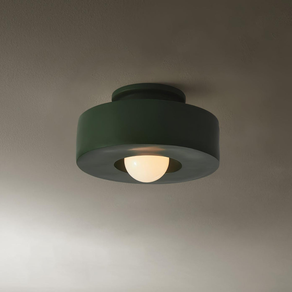 Modernist Resin Ceiling Light with Stepped Cylinder Shade