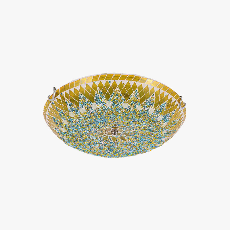Bohemian Mosaic Glass Ceiling Light, 3 Colour Modes