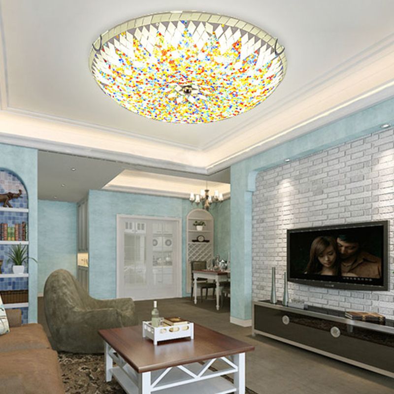 Bohemian Mosaic Glass Ceiling Light, 3 Colour Modes
