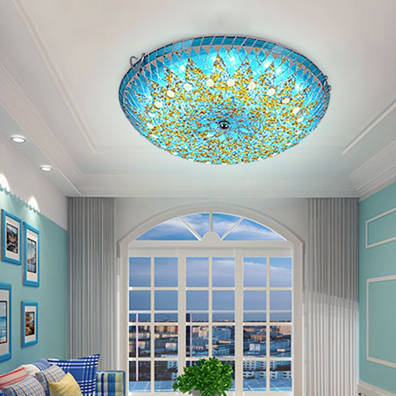 Bohemian Mosaic Glass Ceiling Light, 3 Colour Modes