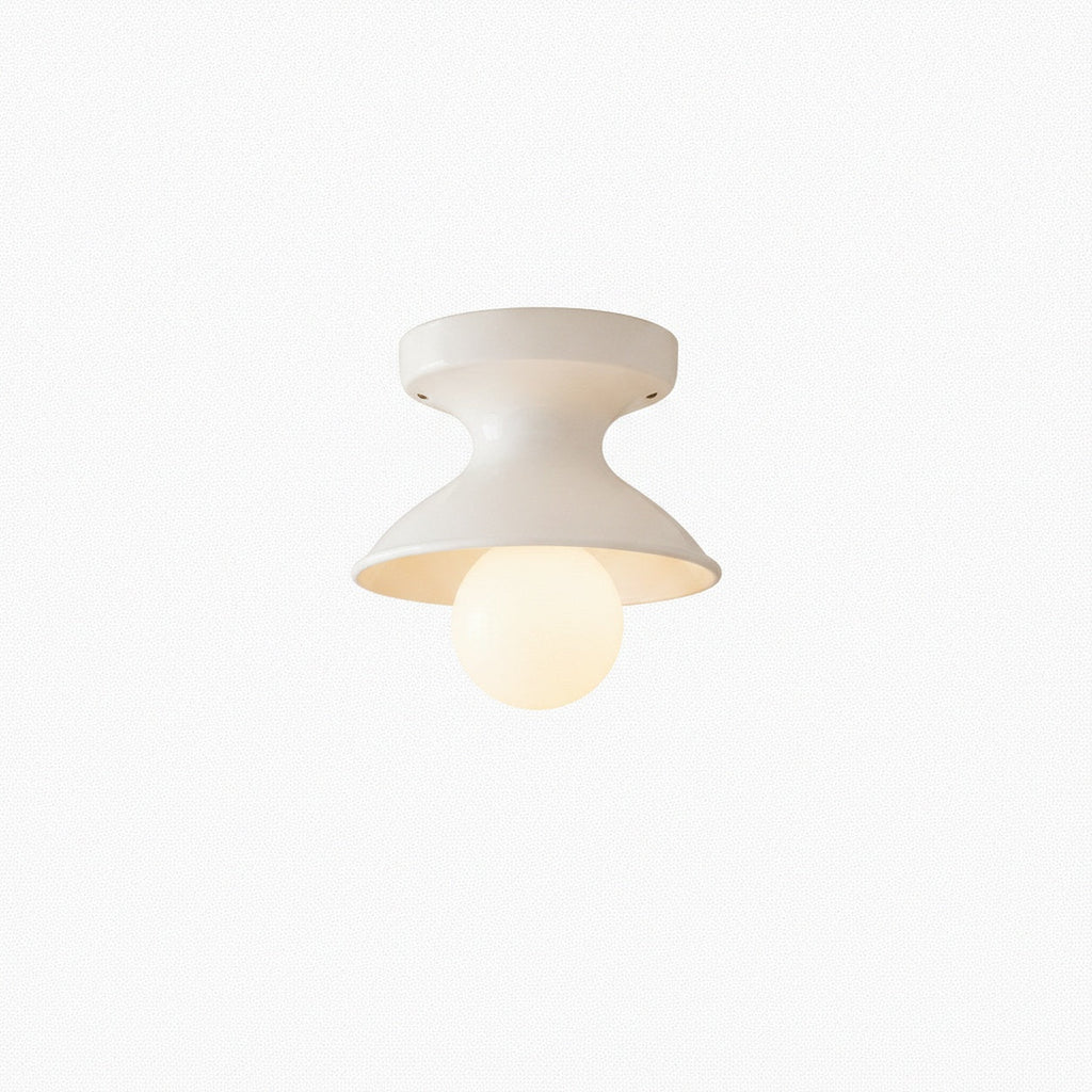 Retro Ceramic Hourglass Flush Ceiling Light, 6 Colours