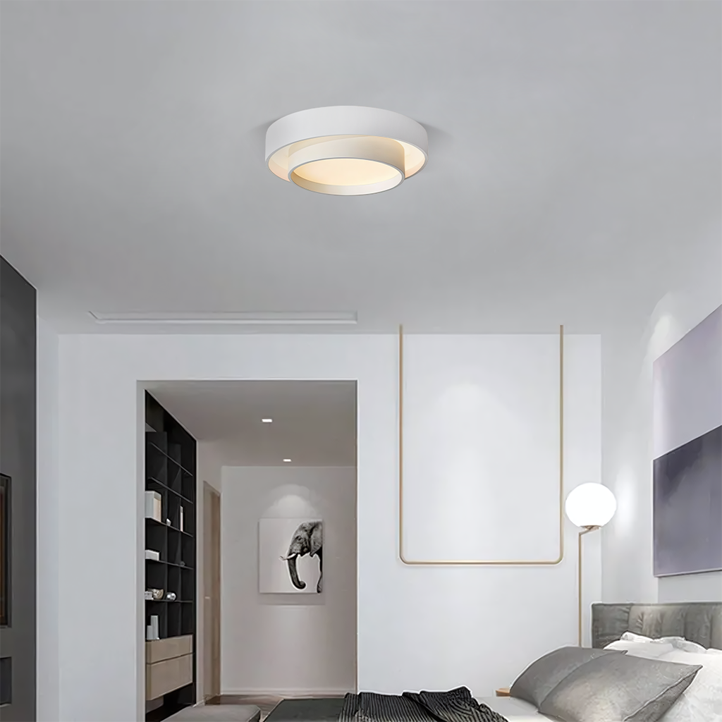 Modern Double-Ring LED Ceiling Light with 3 Colour Settings