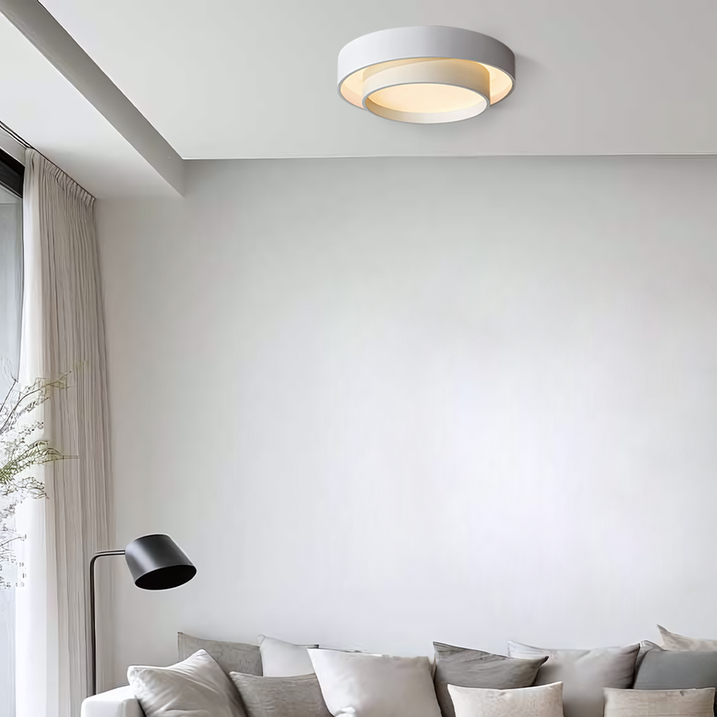 Modern Double-Ring LED Ceiling Light with 3 Colour Settings