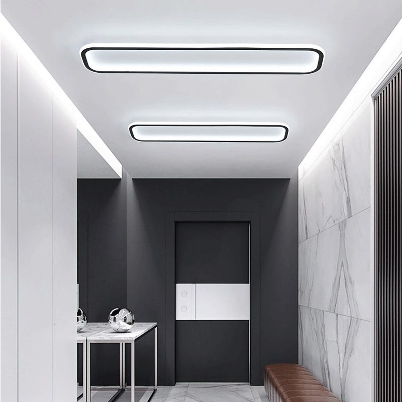 Minimalist Rectangular LED Flush Ceiling Light, 40 or 61 cm