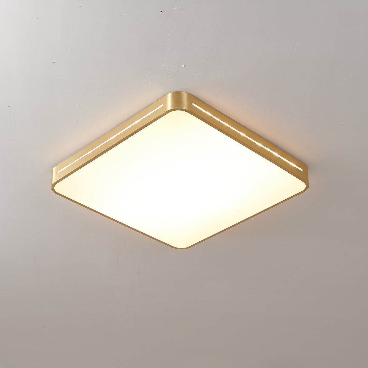 Minimalist Brass LED Ceiling Light, Round or Square