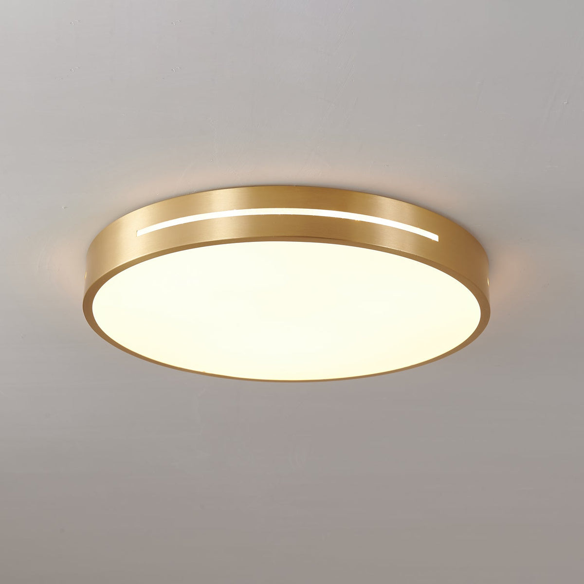 Minimalist Brass LED Ceiling Light, Round or Square
