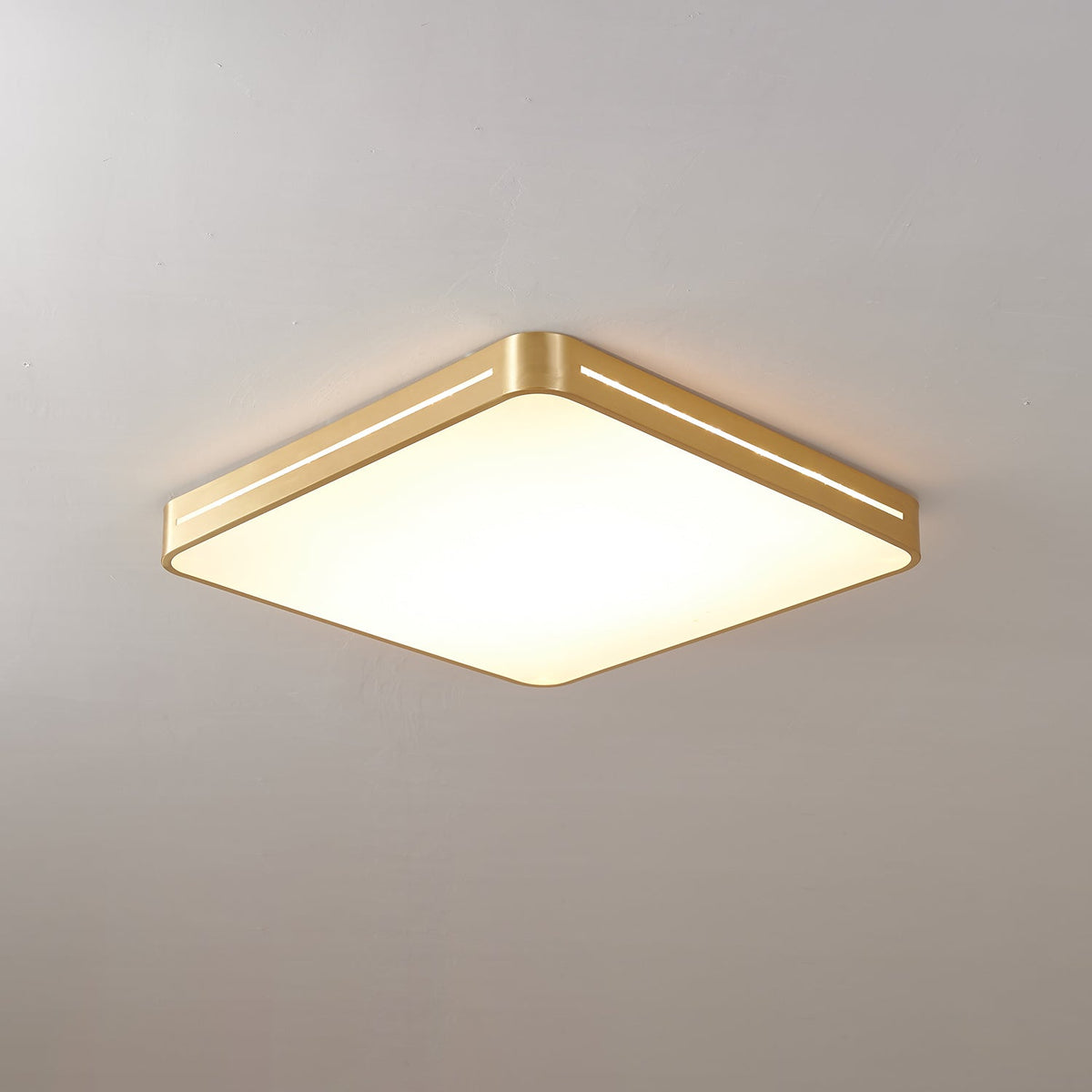 Minimalist Brass LED Ceiling Light, Round or Square