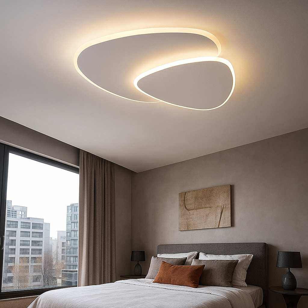 Asymmetric LED Ceiling Light, Dimmable Eclipse Design
