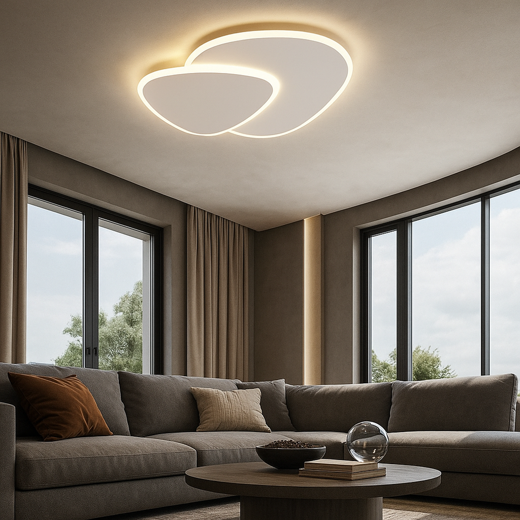 Asymmetric LED Ceiling Light, Dimmable Eclipse Design