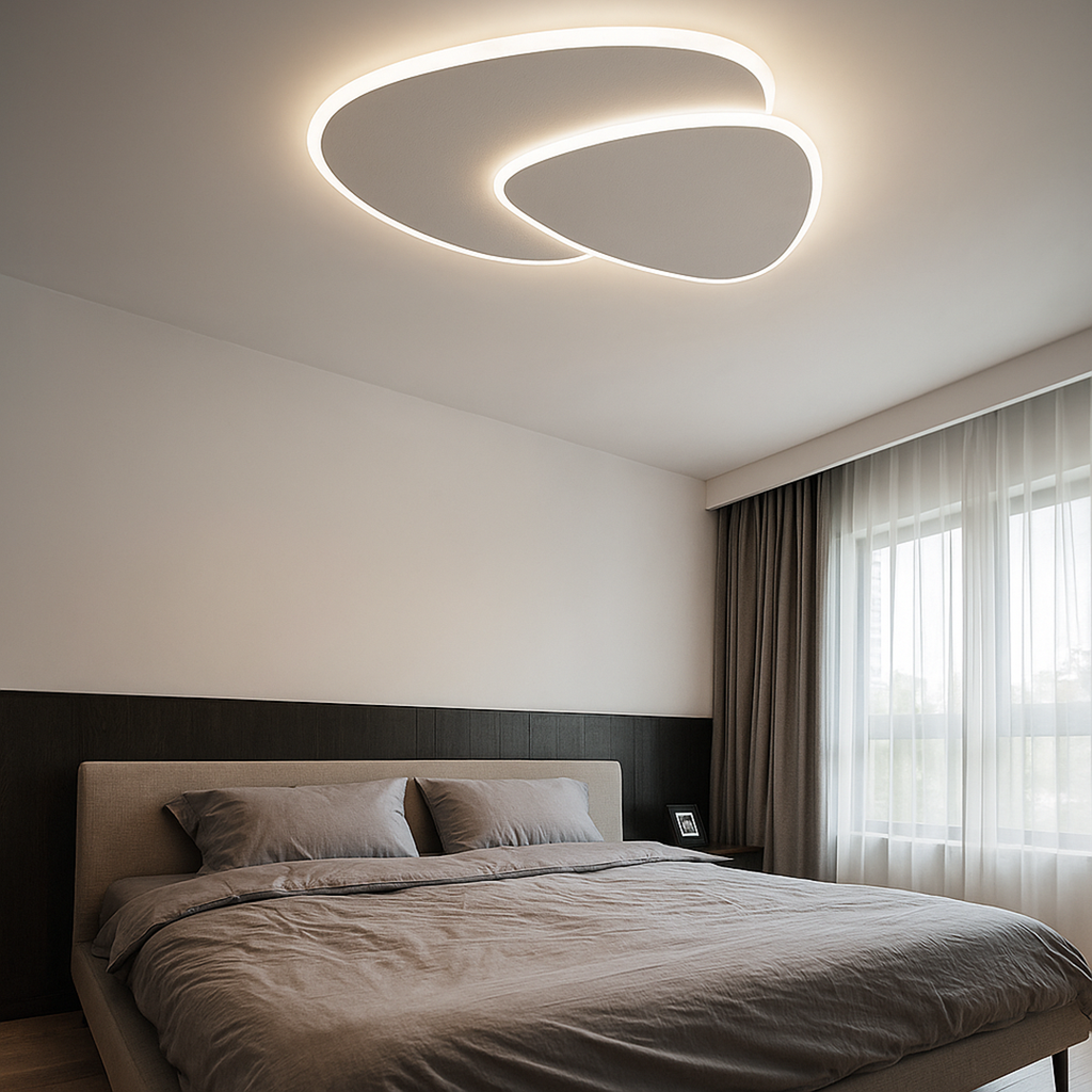 Asymmetric LED Ceiling Light, Dimmable Eclipse Design