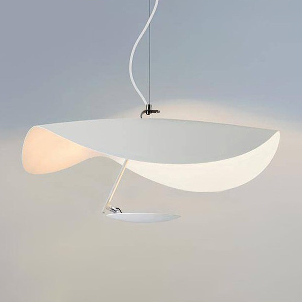 Wavy Leaf Ceiling Light with Gold-Lined Metal Shade, 40 to 80 cm