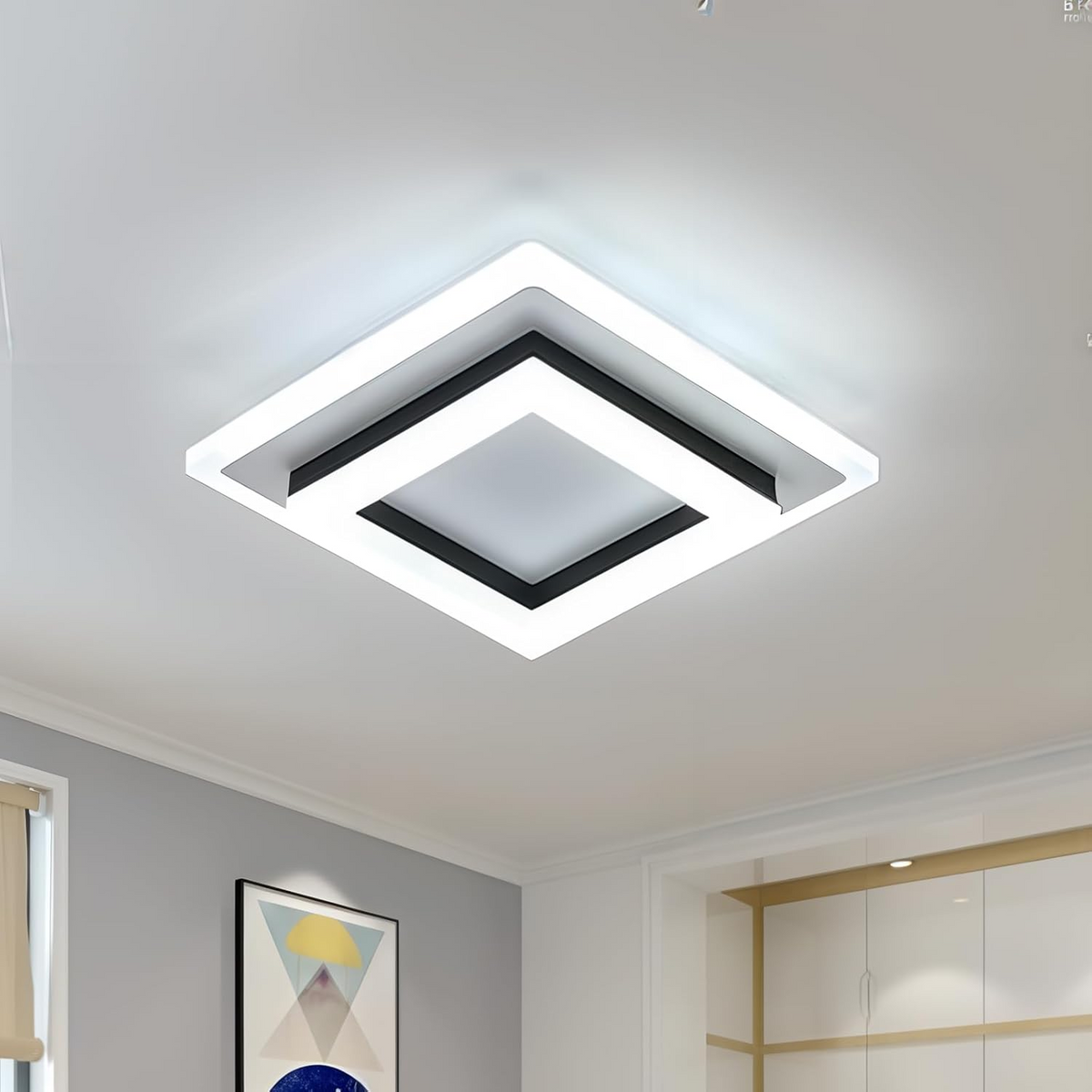 Square Two Tier LED Ceiling Light, 24W 1920 Lumen