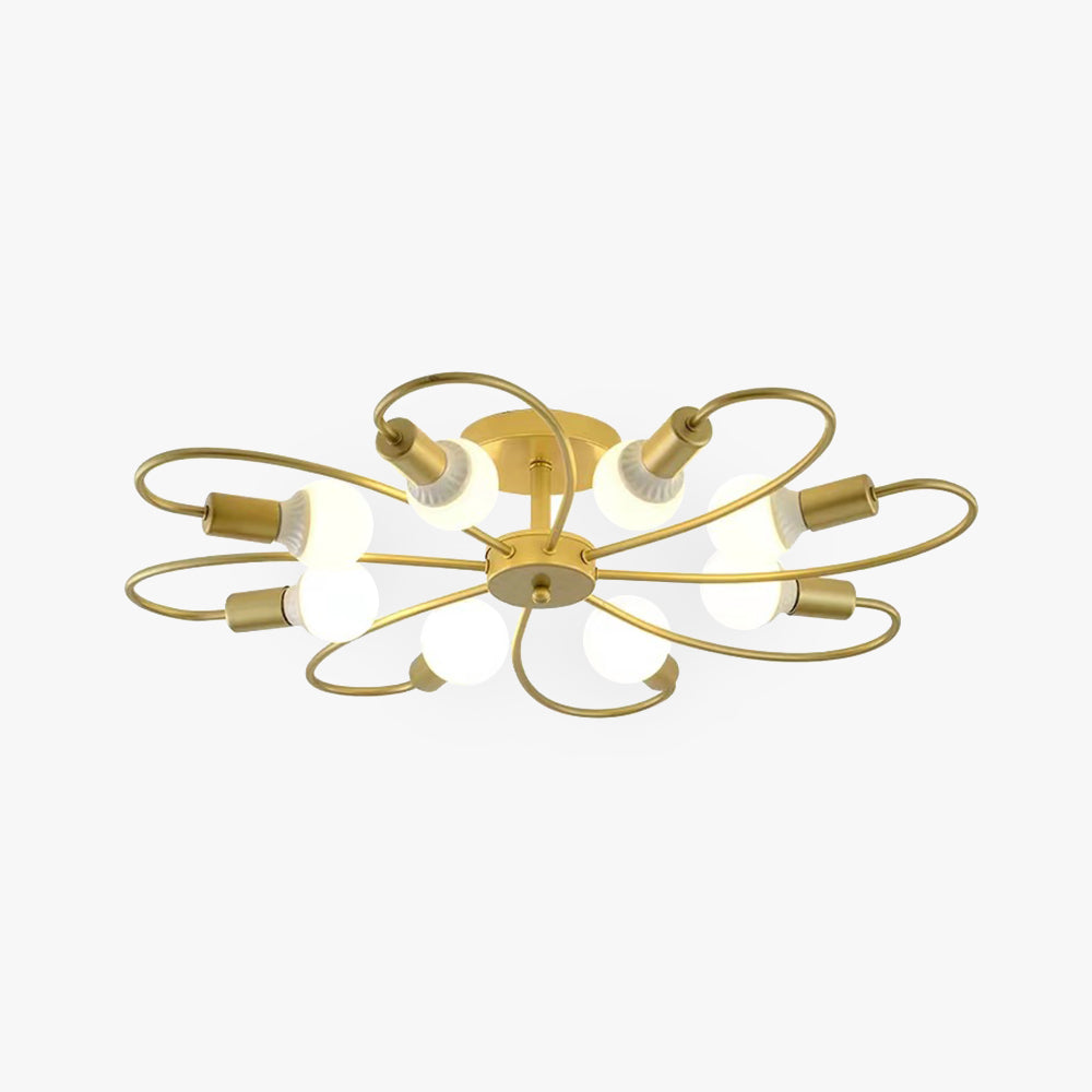 Flower Arm Ceiling Light in Metal, LED Bulbs Included