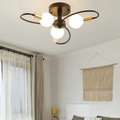 Flower Arm Ceiling Light in Metal, LED Bulbs Included