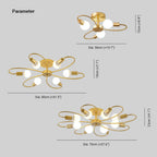 Flower Arm Ceiling Light in Metal, LED Bulbs Included