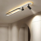 Modern LED Ring Ceiling Light with Rotating Spots, Dimmable