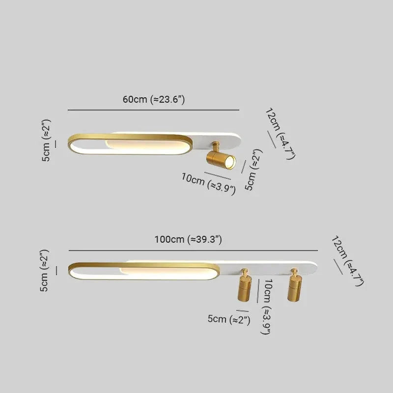 Modern LED Ring Ceiling Light with Rotating Spots, Dimmable