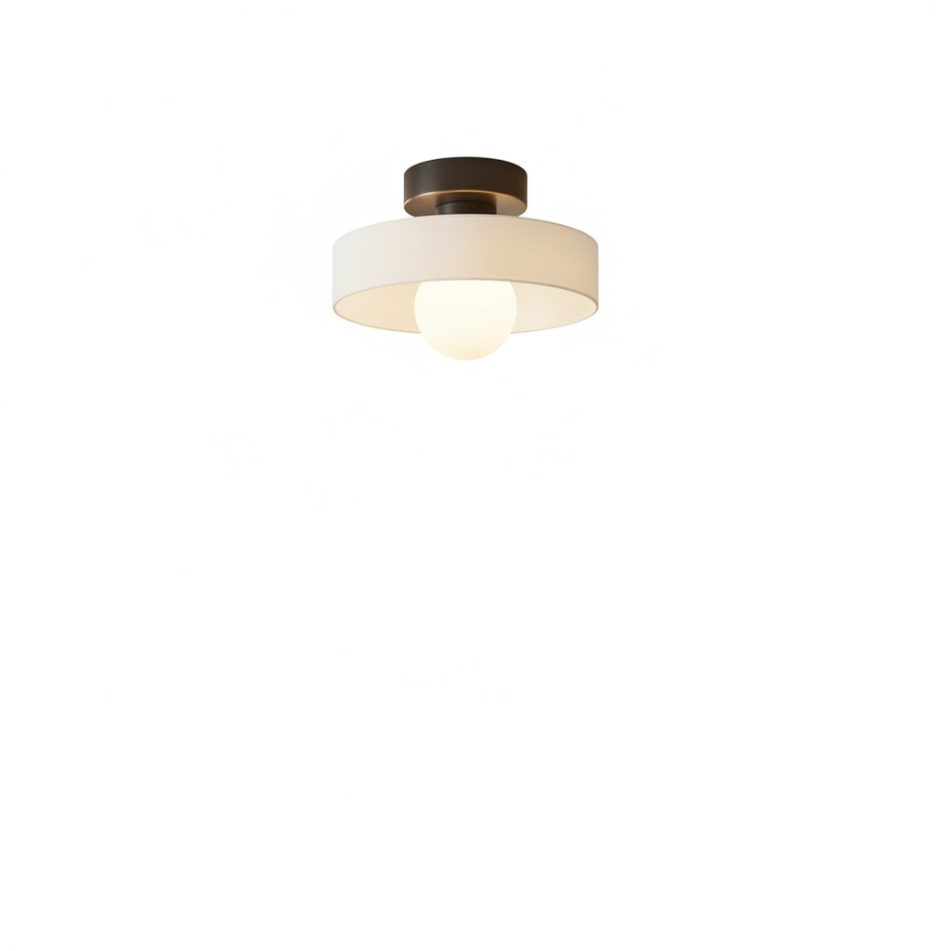 Modern Ceiling Light with Disc Shade and Globe Bulb, Dimmable